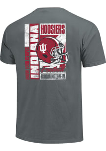 Indiana Hoosiers Charcoal Football Football Retro Poster Short Sleeve T Shirt