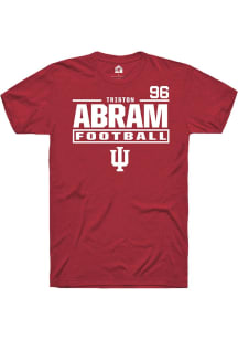 Triston Abram Indiana Hoosiers Crimson Football NIL Stacked Box Short Sleeve Player T Shirt