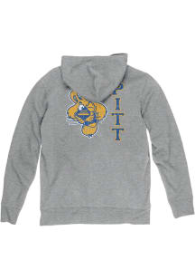 Blue 84 Pitt Panthers Mens Grey Heather Front Back Laguna Long Sleeve Full Zip Jacket