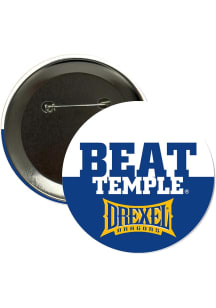 Drexel Dragons 3" Beat Temple Button - Navy Blue