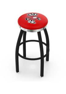 Wisconsin Badgers Mascot Chrome Seat Pub Stool - Black