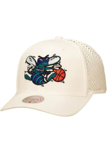 Mitchell and Ness Charlotte Hornets Perfect Logo Pro Adjustable Hat - White