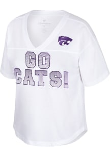 Colosseum K-State Wildcats Womens White Shiz Short Sleeve T-Shirt