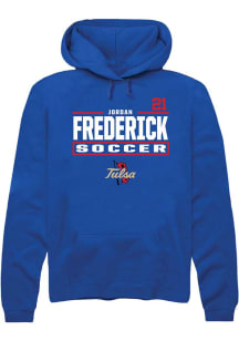 jordan frederick Tulsa Golden Hurricane Mens Blue NIL Stacked Box Player Hood