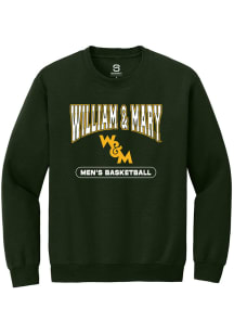 Summit Sportswear William & Mary Tribe Mens Green Mens Basketball Long Sleeve Crew Sweatshirt