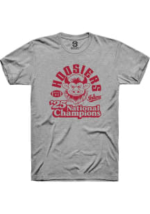 Summit Sportswear Indiana Hoosiers Grey Vintage 2025 National Champions Short Sleeve T Shirt