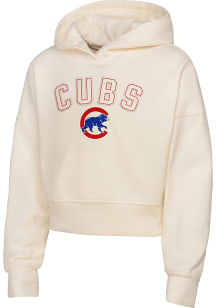 Chicago Cubs Girls White Blitz Long Sleeve Hooded Sweatshirt