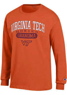 Champion Virginia Tech Hokies Orange Grandma Pill Jersey Long Sleeve T Shirt