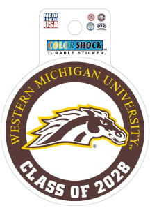 Western Michigan Broncos Class of 2028 Durable Stickers - Brown