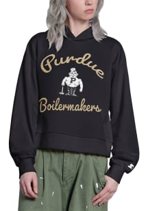 Starter Purdue Boilermakers Womens Black Baseline Hooded Sweatshirt
