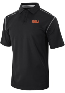 Columbia Oregon State Beavers Mens Black Heat Seal Omni Wick Shotgun Short Sleeve Polo