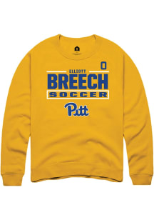Elliott Breech Pitt Panthers Mens Gold NIL Stacked Box Player Crew