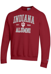 Champion Indiana Hoosiers Mens Crimson Est Alumni Powerblend Long Sleeve Crew Sweatshirt
