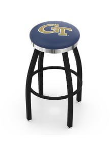 GA Tech Yellow Jackets Chrome Seat Pub Stool - Black