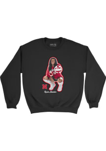 Ryan Hunter  Campus Ink Nebraska Cornhuskers Youth Black Portrait Crew Long Sleeve Crew Sweatshirt