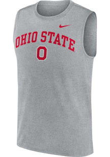 Nike Ohio State Buckeyes Mens Grey Legend Arch Primetime Short Sleeve Tank Top
