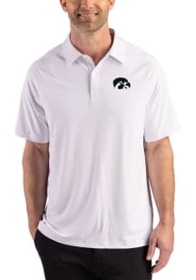 Cutter and Buck Iowa Hawkeyes Mens White Prospect Eco Short Sleeve Polo