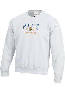 Gear For Sports Pitt Panthers Mens White Embroidered Long Sleeve Crew Sweatshirt