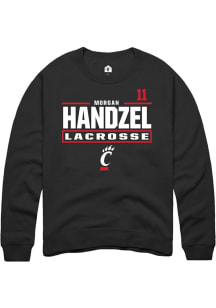 Morgan Handzel Cincinnati Bearcats Mens Black NIL Stacked Box Player Crew