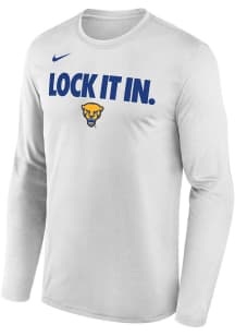 Nike Pitt Panthers White Basketball Postseason Bench Long Sleeve T-Shirt