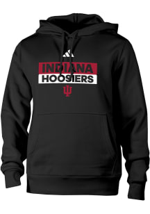 Adidas Indiana Hoosiers Mens Black Heat Seal Fleece Long Sleeve Hoodie