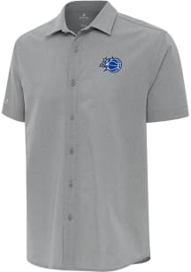Antigua Orlando Magic Mens Ash Activate Short Sleeve Dress Shirt