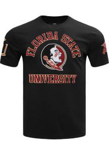 Pro Standard Florida State Seminoles Black Stacked Logo Short Sleeve T Shirt