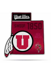 Utah Utes State Shape Sport Shape Pennant - Red