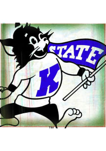 K-State Wildcats Retro Stone Tile Coaster - White