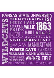 K-State Wildcats Chalkboard Stone Tile Coaster - Purple