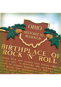 Cleveland Birthplace of Rock N Roll Stone Tile Coaster - Brown
