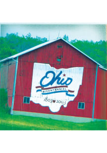 Ohio Ohio Bicentennial Barn Stone Tile Coaster - Red