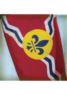 St Louis Flag Stone Tile Coaster - Red
