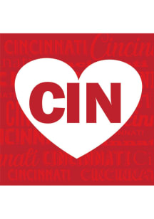 Cincinnati Heart 4x4 Coaster - Red