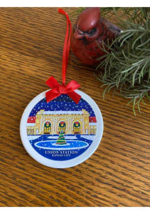 Union Station Union Station Snowing Ornament - Blue