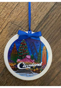 Cleveland City Scape Ornament - Blue