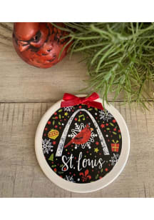 St Louis Cardinal Arch Ornament - Black