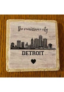 Detroit Skyline Coaster - White