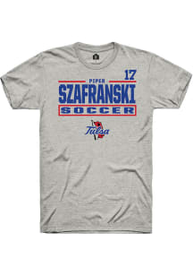 Piper Szafranski  Tulsa Golden Hurricane Ash Rally NIL Stacked Box Short Sleeve T Shirt