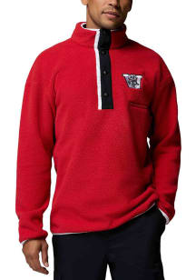 Columbia Wisconsin Badgers Mens Red HelvetiaHalf Snap Pullover Jackets