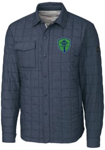 Cutter and Buck Seattle Sounders FC Mens Anthracite Rainier PrimaLoft Quilted Big and Tall Lined J..