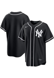 New York Yankees Mens Nike Replica Carbon Fashion Jersey - Black