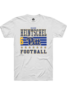Mason Heintschel Pitt Panthers White Football NIL Striped Short Sleeve Player T Shirt