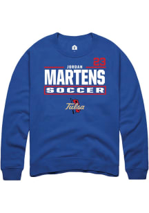 Jordan Martens Tulsa Golden Hurricane Mens Blue NIL Stacked Box Player Crew