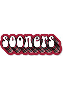 Oklahoma Sooners 2" Bubble Text Dizzler Stickers - Crimson