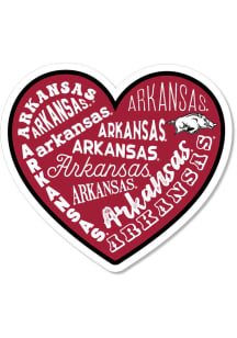 Arkansas Razorbacks 3.5" Heart Rugged Stickers - Red
