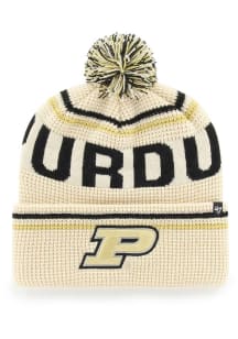 47 Purdue Boilermakers Natural Quatrle Cuff Mens Knit Hat