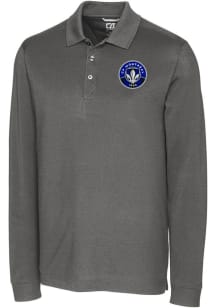 Cutter and Buck Montreal Impact Mens Graphite Advantage Long Sleeve Polo Shirt