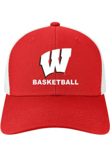 Legacy Wisconsin Badgers Basketball Mid Pro Snap Trucker Adjustable Hat - Red