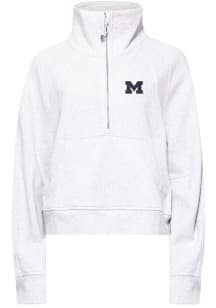 lululemon Michigan Wolverines Womens Grey Scuba Funnel Short Qtr Zip